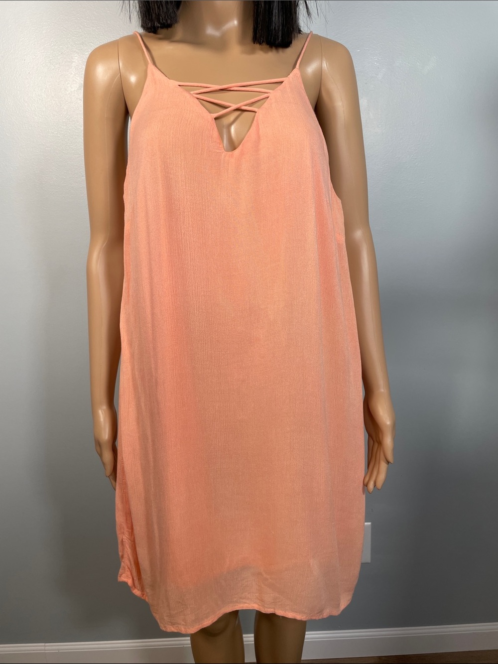 Wet Seal Peach Crisscross Slip